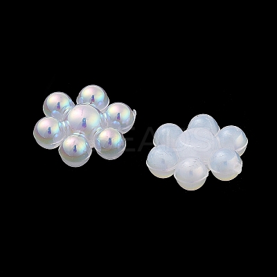 Snowflake Rainbow Iridescent Plating Acrylic Cabochons PACR-B003-04-1