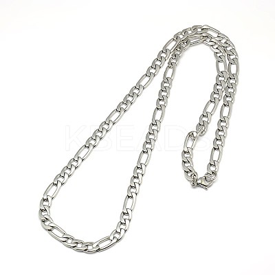 Tarnish Resistant Fashionable 304 Stainless Steel Figaro Chain Necklaces for Men STAS-A028-N016P-1