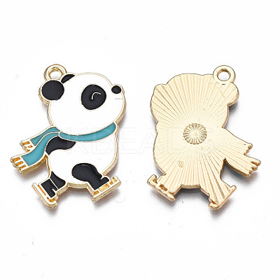 Rack Plating Alloy Enamel Pendants ENAM-N055-041-1