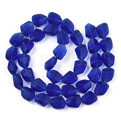 Transparent Frosted Glass Beads Strands LS-FGLA-S001-02E-1