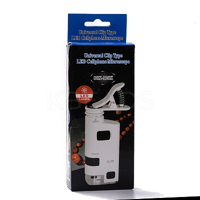 ABS Plastic LED Cell Phone Microscope Magnifier AJEW-M032-02P-1