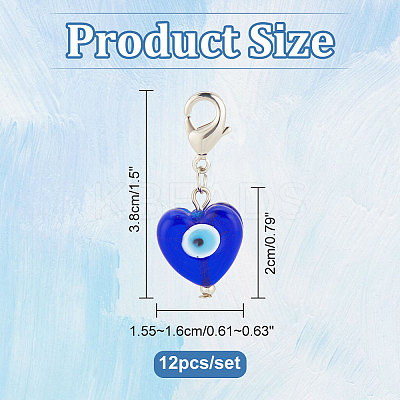 Handmade Evil Eye Lampwork Pendant Decoration PALLOY-PH01585-1