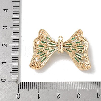 Brass Micro Pave Cubic Zirconia Pendants with Glass KK-U052-27G-01-1