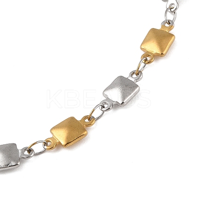 Stainless Steel Square Link Chain Bracelets for Women Men LS-BJEW-M319-01D-GP-1
