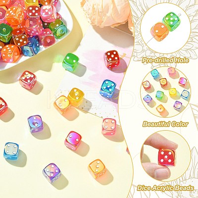 UV Plating Opaque Acrylic Beads JACR-CJC0002-03-1