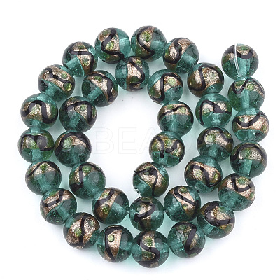 Handmade Gold Sand Lampwork Beads LAMP-T006-02E-1