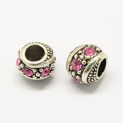 Alloy Rhinestone European Beads MPDL-R036-08D-1