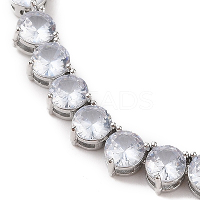 Brass with Cubic Zirconia Link Bracelets BJEW-Q350-01P-1