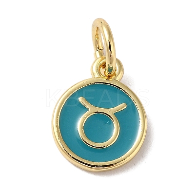 Real 18K Gold Plated Brass Enamel Charms KK-L216-001G-D05-1