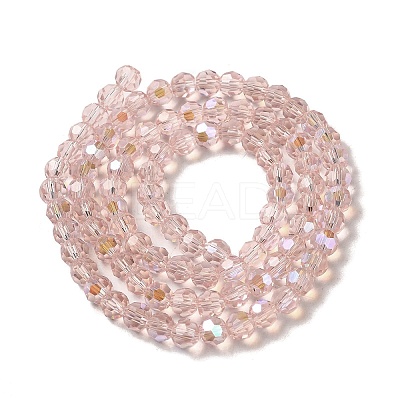 Electroplate Transparent Glass Beads Strands EGLA-A035-T6mm-L20-1