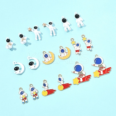 18Pcs 9 Styles Alloy Enamel Pendants FIND-FS0003-66-1