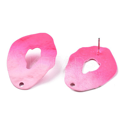 Spray Painted Iron Stud Earring Findings IFIN-N008-022D-1