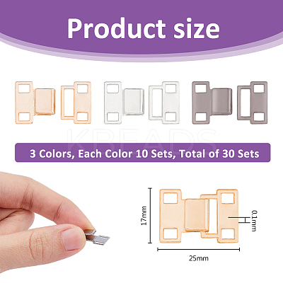 30Pcs 3 Colors Zinc Alloy Snap Lock Clasps FIND-FH0009-93-1