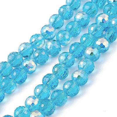 Transparent Electroplate Glass Beads Strands EGLA-F151-AB05-1