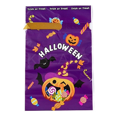 50Pcs Rectangle Halloween Candy Plastic Bags ABAG-U001-01O-1