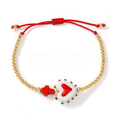 Cinco de Mayo Glass & Brass Beads Braided Bead Bracelets HB3045-5-1