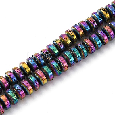 Electroplated Natural Lava Rock Beads Strands G-A256-E01-01J-1