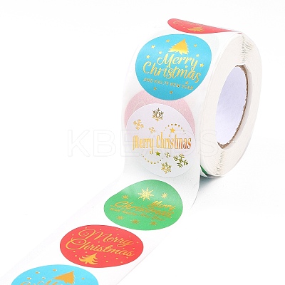 Christmas Themed Flat Round Roll Stickers LS-DIY-B045-17B-1