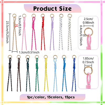 15Pcs 15 Colors Polyester Pendant Decorations FIND-NB0007-37-1