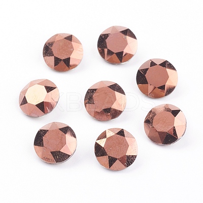 Pointed Back & Back Plated Glass Rhinestone Cabochons RGLA-J012-8mm-001RG-1