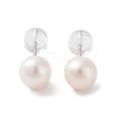 Natural Pearl Stud Earrings for Women EJEW-C082-11B-P-1
