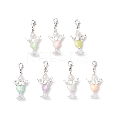 Heart Angel Acrylic Pendants Decorations HJEW-JM03779-01-1