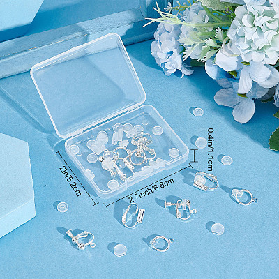 18Pcs 3 Style Brass Clip-on Earring Findings FIND-SC0003-96S-1