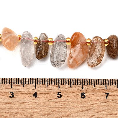 Natural Rutilated Quartz Beads Strands G-Z091-A06-1