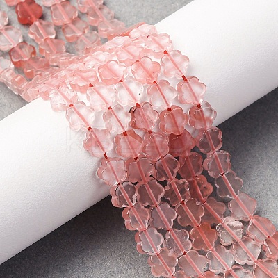 Cherry Quartz Glass Beads Strands G-B138-C16-01-1