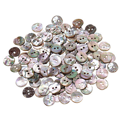 100Pcs Natural Paua Shell Buttons BUTT-GA0001-33-1