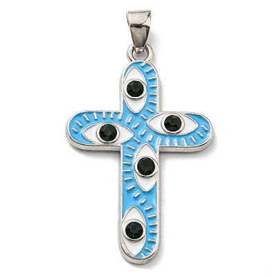 Rack Plating Alloy Enamel Pendants PALLOY-K010-41P-01-1