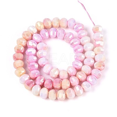 Anti-Tarnish Electroplate Glass Beads Strands GLAA-T025-8mm-19B-1