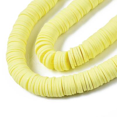 Flat Round Handmade Polymer Clay Beads CLAY-R067-12mm-23-1