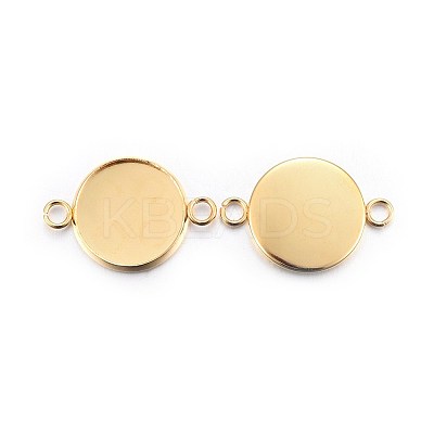 201 Stainless Steel Cabochon Connector Settings X-STAS-F191-15G-E-1