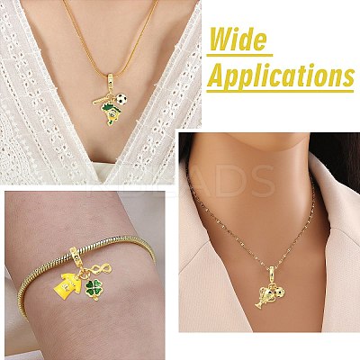 6Pcs 6 Styles Brass Enamel European Dangle Charms KK-CJ0003-95-1