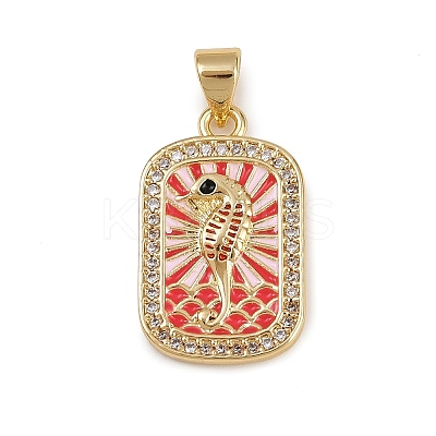 Brass Micro Pave Cubic Zirconia Pendants KK-D424-21B-G-1