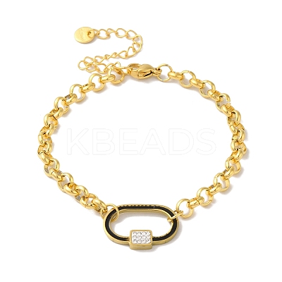 304 Stainless Steel Enamel Rolo Chain Bracelets BJEW-I315-12G-02-1