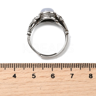 Natural Blue Lace Agate Finger Rings RJEW-A084-05AS-10-1