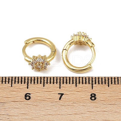 Brass Micro Pave Cubic Zirconia Hoop Earrings EJEW-S277-07G-C-1