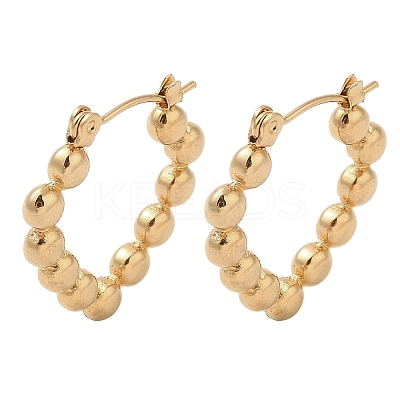 Bubble Rhombus 201 Stainless Steel Half Hoop Earrings for Women EJEW-G385-07G-1
