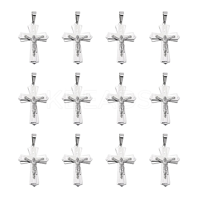Tarnish Resistant 304 Stainless Steel Crucifix Cross Big Pendants for Easter STAS-V0493-79C-1
