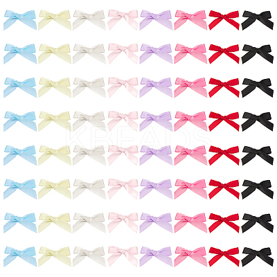 64Pcs 8 Colors Bowknot Polyester Alligator Hair Clips AJEW-CP0008-36-1