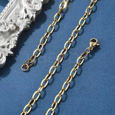304 Stainless Steel Cable Chain Necklace Making X-STAS-A028-N091G-1