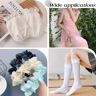 Nylon Chiffon Elastic Lace Trim OCOR-WH0082-159A-1