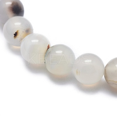 Natural Agate Bead Stretch Bracelets BJEW-K212-B-004-1