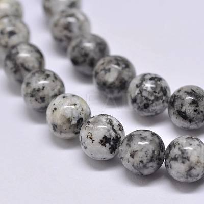 Natural Sesame Jasper/Kiwi Jasper Beads Strands X-G-F351-6mm-1