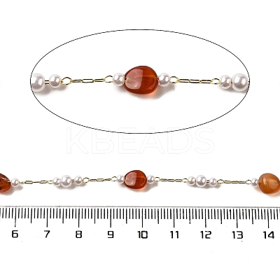 Handmade Natural Carnelian Nuggets Beaded Chains CHC-F020-03G-04-1