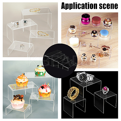 5Pcs 5 Styles U-shape Acrylic Shoes Display Stand Risesrs ODIS-WR0001-01-1