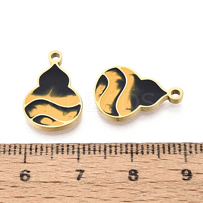 304 Stainless Steel & Enamel Gourd Pendants STAS-T073-12G-1