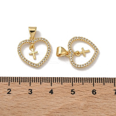 Brass Micro Pave Cubic Zirconia Pendants KK-Z143-09G-02-1
